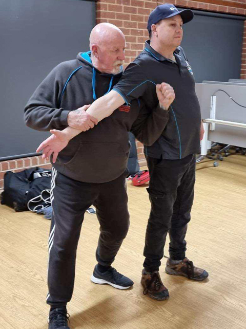 Arm lock demonstration.